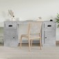 vidaXL Escritorio con armario contrachapada gris hormigón vidaXL Escritorio con armario contrachapada gris hormigón