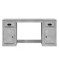 vidaXL Escritorio con armario contrachapada gris hormigón vidaXL Escritorio con armario contrachapada gris hormigón