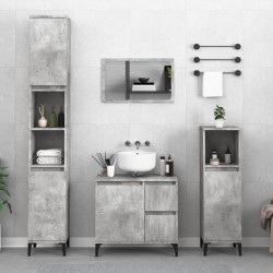 vidaXL Set de muebles baño 3 pzas madera contrachapada gris hormigón