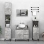vidaXL Set de muebles baño 3 pzas madera contrachapada gris hormigón