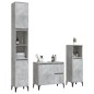 vidaXL Set de muebles baño 3 pzas madera contrachapada gris hormigón