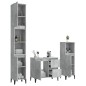 vidaXL Set de muebles baño 3 pzas madera contrachapada gris hormigón