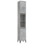 vidaXL Set de muebles baño 3 pzas madera contrachapada gris hormigón
