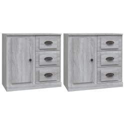 vidaXL Aparadores 2 piezas madera contrachapada gris Sonoma
