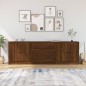 vidaXL Aparadores 3 piezas madera contrachapada marrón roble vidaXL Aparadores 3 piezas madera contrachapada marrón roble