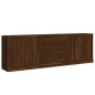 vidaXL Aparadores 3 piezas madera contrachapada marrón roble vidaXL Aparadores 3 piezas madera contrachapada marrón roble