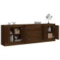 vidaXL Aparadores 3 piezas madera contrachapada marrón roble vidaXL Aparadores 3 piezas madera contrachapada marrón roble