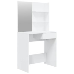 vidaXL Tocador con espejo blanco brillante 74,5x40x141 cm