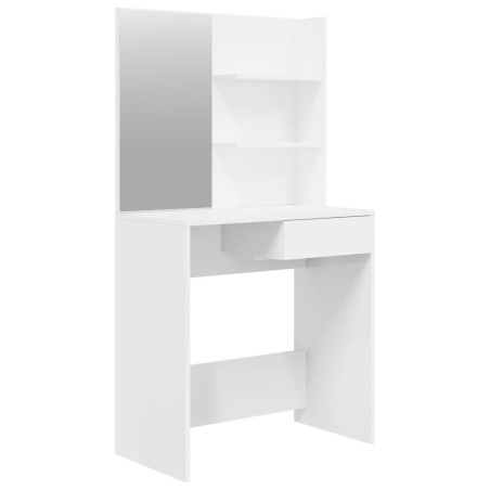 vidaXL Tocador con espejo blanco brillante 74,5x40x141 cm