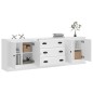 vidaXL Aparadores 3 piezas madera contrachapada blanco vidaXL Aparadores 3 piezas madera contrachapada blanco