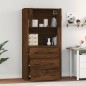vidaXL Aparador alto madera contrachapada marrón roble vidaXL Aparador alto madera contrachapada marrón roble