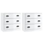 vidaXL Aparadores 2 uds madera contrachapada blanco brillo vidaXL Aparadores 2 uds madera contrachapada blanco brillo