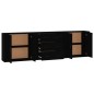 vidaXL Aparadores 3 piezas madera contrachapada negro vidaXL Aparadores 3 piezas madera contrachapada negro