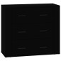 vidaXL Aparadores 3 piezas madera contrachapada negro vidaXL Aparadores 3 piezas madera contrachapada negro
