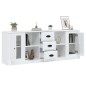 vidaXL Aparadores 3 uds madera contrachapada blanco brillo vidaXL Aparadores 3 uds madera contrachapada blanco brillo