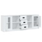 vidaXL Aparadores 3 uds madera contrachapada blanco brillo vidaXL Aparadores 3 uds madera contrachapada blanco brillo