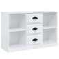 vidaXL Aparadores 3 uds madera contrachapada blanco brillo vidaXL Aparadores 3 uds madera contrachapada blanco brillo