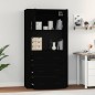vidaXL Aparador alto madera contrachapada negro vidaXL Aparador alto madera contrachapada negro