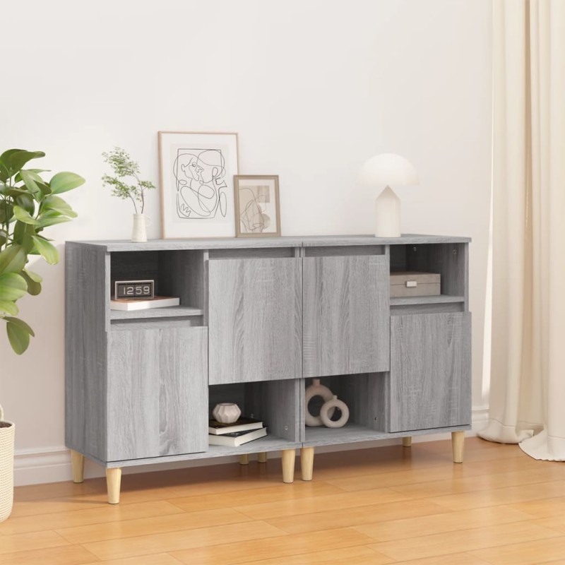 vidaXL Aparadores 2 uds madera contrachapada gris Sonoma 60x35x70 cm vidaXL Aparadores 2 uds madera contrachapada gris Sonoma 60x35x70 cm