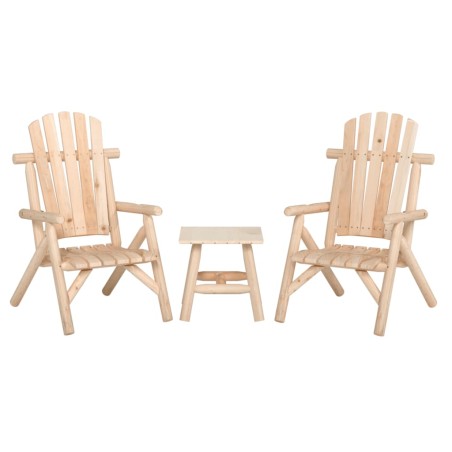 vidaXL Juego de muebles de jardín 3 piezas madera maciza de abeto
