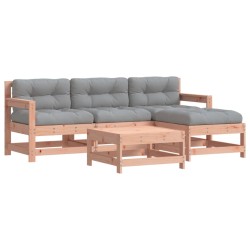 vidaXL Juego de muebles jardín 5 pzas y cojines madera abeto Douglas