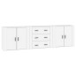 vidaXL Aparadores 3 piezas madera contrachapada blanco vidaXL Aparadores 3 piezas madera contrachapada blanco