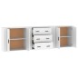 vidaXL Aparadores 3 piezas madera contrachapada blanco vidaXL Aparadores 3 piezas madera contrachapada blanco