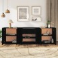 vidaXL Aparadores 3 piezas madera contrachapada negro vidaXL Aparadores 3 piezas madera contrachapada negro