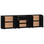 vidaXL Aparadores 3 piezas madera contrachapada negro vidaXL Aparadores 3 piezas madera contrachapada negro