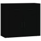 vidaXL Aparadores 3 piezas madera contrachapada negro vidaXL Aparadores 3 piezas madera contrachapada negro