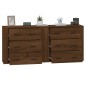 vidaXL Aparadores 2 piezas madera contrachapada marrón roble vidaXL Aparadores 2 piezas madera contrachapada marrón roble
