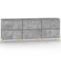 vidaXL Aparadores 3 uds madera contrachapada gris hormigón 60x35x70 cm vidaXL Aparadores 3 uds madera contrachapada gris hormigón 60x35x70 cm