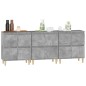 vidaXL Aparadores 3 uds madera contrachapada gris hormigón 60x35x70 cm vidaXL Aparadores 3 uds madera contrachapada gris hormigón 60x35x70 cm