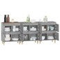 vidaXL Aparadores 3 uds madera contrachapada gris hormigón 60x35x70 cm vidaXL Aparadores 3 uds madera contrachapada gris hormigón 60x35x70 cm