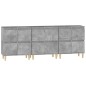 vidaXL Aparadores 3 uds madera contrachapada gris hormigón 60x35x70 cm vidaXL Aparadores 3 uds madera contrachapada gris hormigón 60x35x70 cm