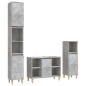 vidaXL Set muebles de baño 3 piezas madera contrachapada gris hormigón vidaXL Set muebles de baño 3 piezas madera contrachapada gris hormigón