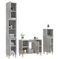 vidaXL Set muebles de baño 3 piezas madera contrachapada gris hormigón vidaXL Set muebles de baño 3 piezas madera contrachapada gris hormigón