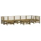 vidaXL Juego de muebles jardín 8 pzas y cojines madera pino impregnada