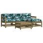 vidaXL Juego de muebles jardín 5 pzas y cojines madera pino impregnada vidaXL Juego de muebles jardín 5 pzas y cojines madera pino impregnada