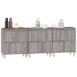 vidaXL Aparadores 3 uds madera contrachapada gris Sonoma 60x35x70 cm vidaXL Aparadores 3 uds madera contrachapada gris Sonoma 60x35x70 cm