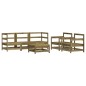 vidaXL Juego de muebles jardín 6 pzas y cojines madera pino impregnada vidaXL Juego de muebles jardín 6 pzas y cojines madera pino impregnada