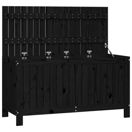 vidaXL Caja de almacenaje jardín madera de pino negro 115x49x60 cm