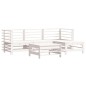 vidaXL Juego de muebles jardín 5 piezas y cojines madera maciza blanco vidaXL Juego de muebles jardín 5 piezas y cojines madera maciza blanco