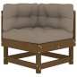 vidaXL Juego muebles jardín 5 pzas y cojines madera maciza marrón miel vidaXL Juego muebles jardín 5 pzas y cojines madera maciza marrón miel