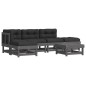 vidaXL Juego de muebles de jardín 6 pzas y cojines madera maciza gris vidaXL Juego de muebles de jardín 6 pzas y cojines madera maciza gris