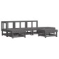 vidaXL Juego de muebles de jardín 6 pzas y cojines madera maciza gris vidaXL Juego de muebles de jardín 6 pzas y cojines madera maciza gris