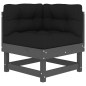 vidaXL Juego de muebles de jardín 6 pzas y cojines madera maciza gris vidaXL Juego de muebles de jardín 6 pzas y cojines madera maciza gris