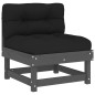 vidaXL Juego de muebles de jardín 6 pzas y cojines madera maciza gris vidaXL Juego de muebles de jardín 6 pzas y cojines madera maciza gris