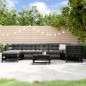 vidaXL Juego de muebles de jardín 8 pzas y cojines madera maciza negro vidaXL Juego de muebles de jardín 8 pzas y cojines madera maciza negro