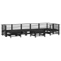 vidaXL Juego de muebles de jardín 8 pzas y cojines madera maciza negro vidaXL Juego de muebles de jardín 8 pzas y cojines madera maciza negro